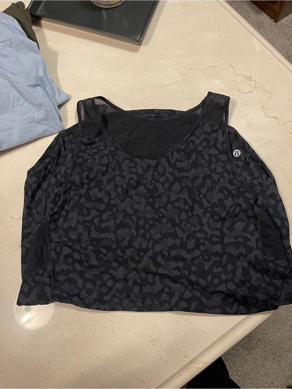 lululemon athletica Black Charcoal Patterned Tank Top